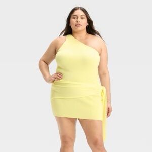 Wild Fable One-Shoulder Yellow Dress